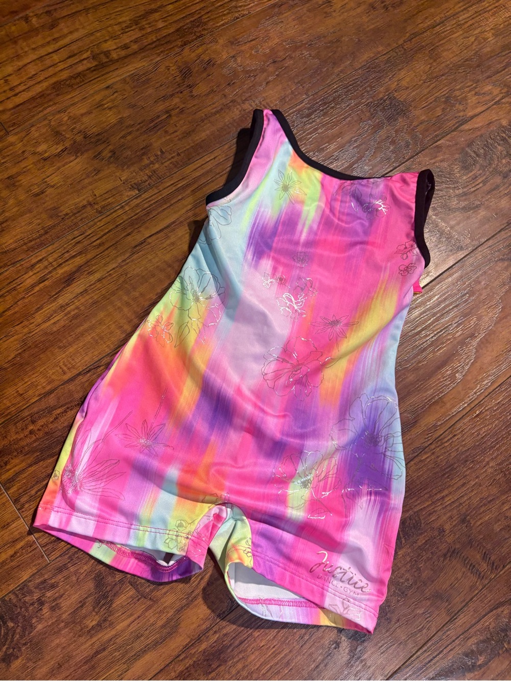 Justice girls size 7/8 dance/gym floral leotard